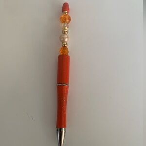 Hand crafted Beaded Pen, black ink with extra refillable ink.